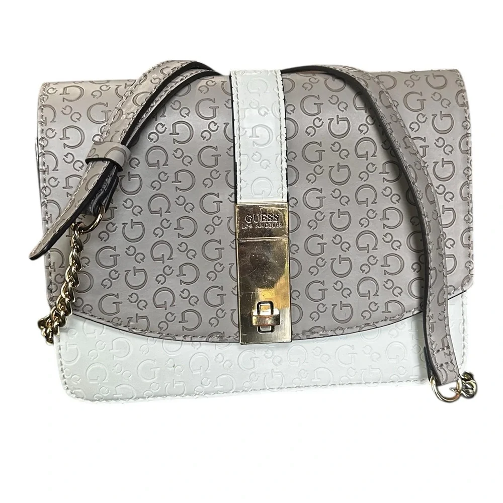 Brown White G by GUESS Los Angeles Crossbody Bag